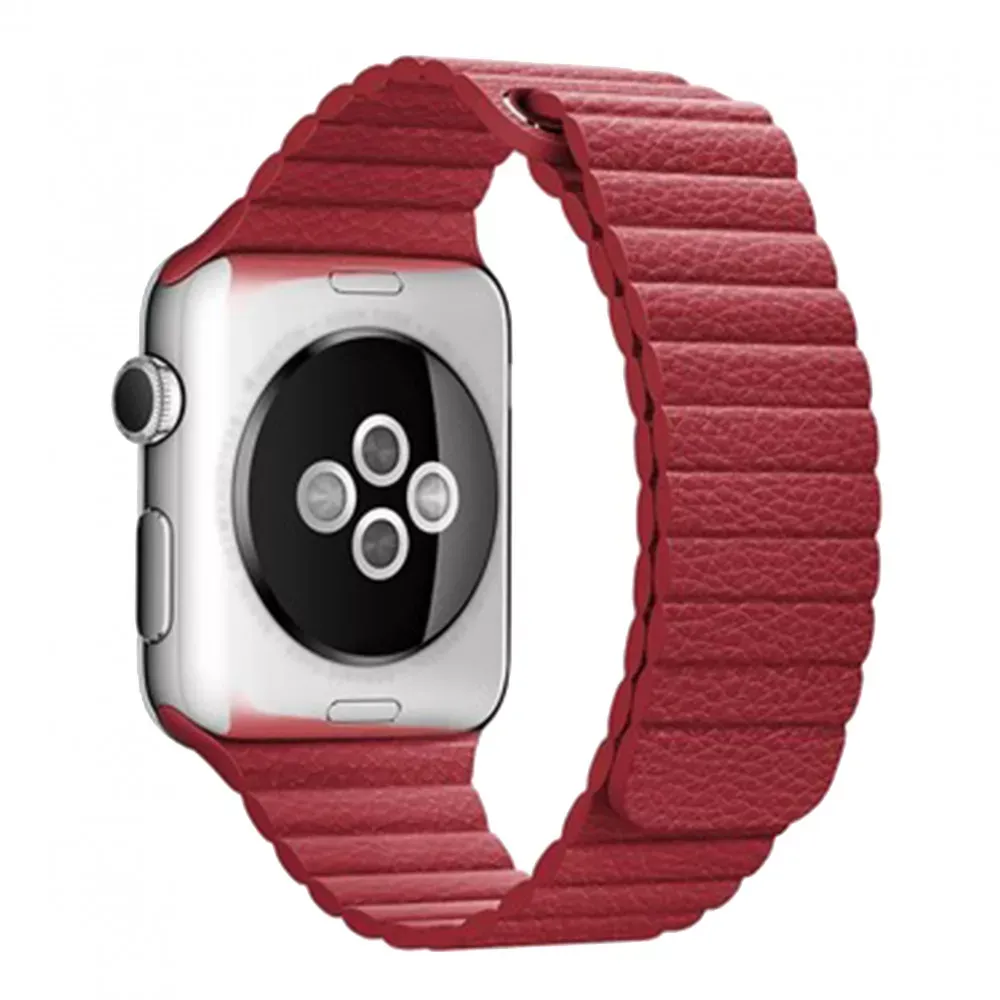 Ремінець Leather Loop Apple Watch 42 mm 44 mm 45 mm 49 mm — Red — Различные Apple Watch Series 3 42 mm, Apple Watch Series 4 44 mm, Apple Watch Series 7 45 mm, Apple Watch Series 8 49 mm