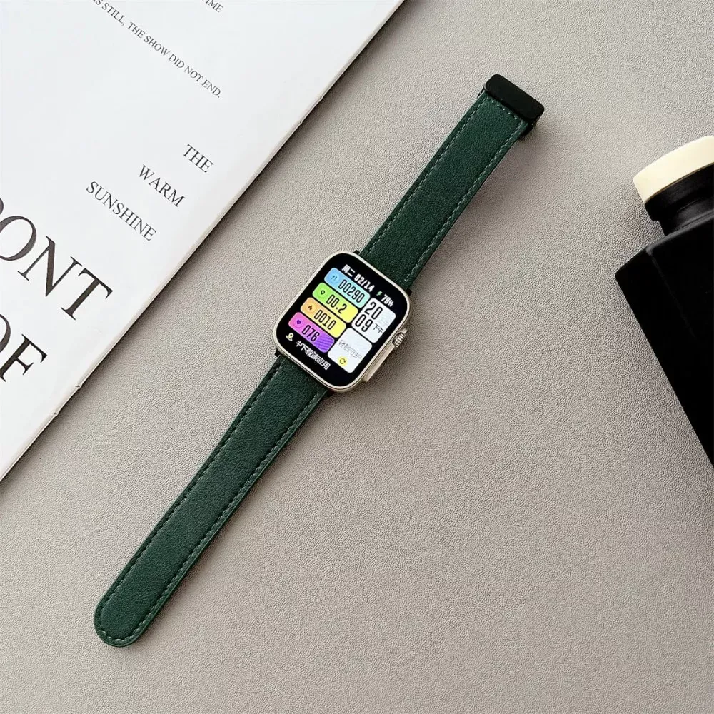 Ремінець Leather Magic Apple Watch 42 mm 44 mm 45 mm 49 mm — Green