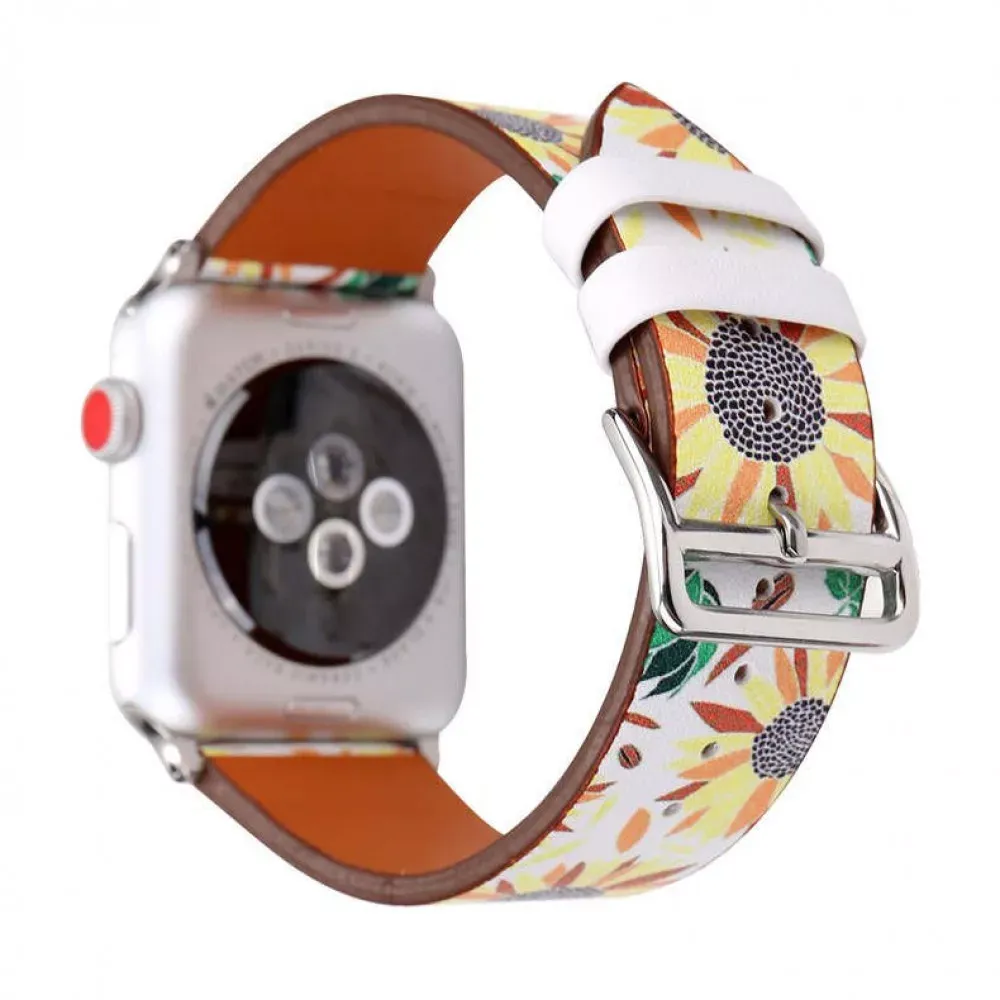 Ремінець Leather Series Flower Pattern Apple Watch 38 mm 40 mm 41 mm — Fresh Leaves