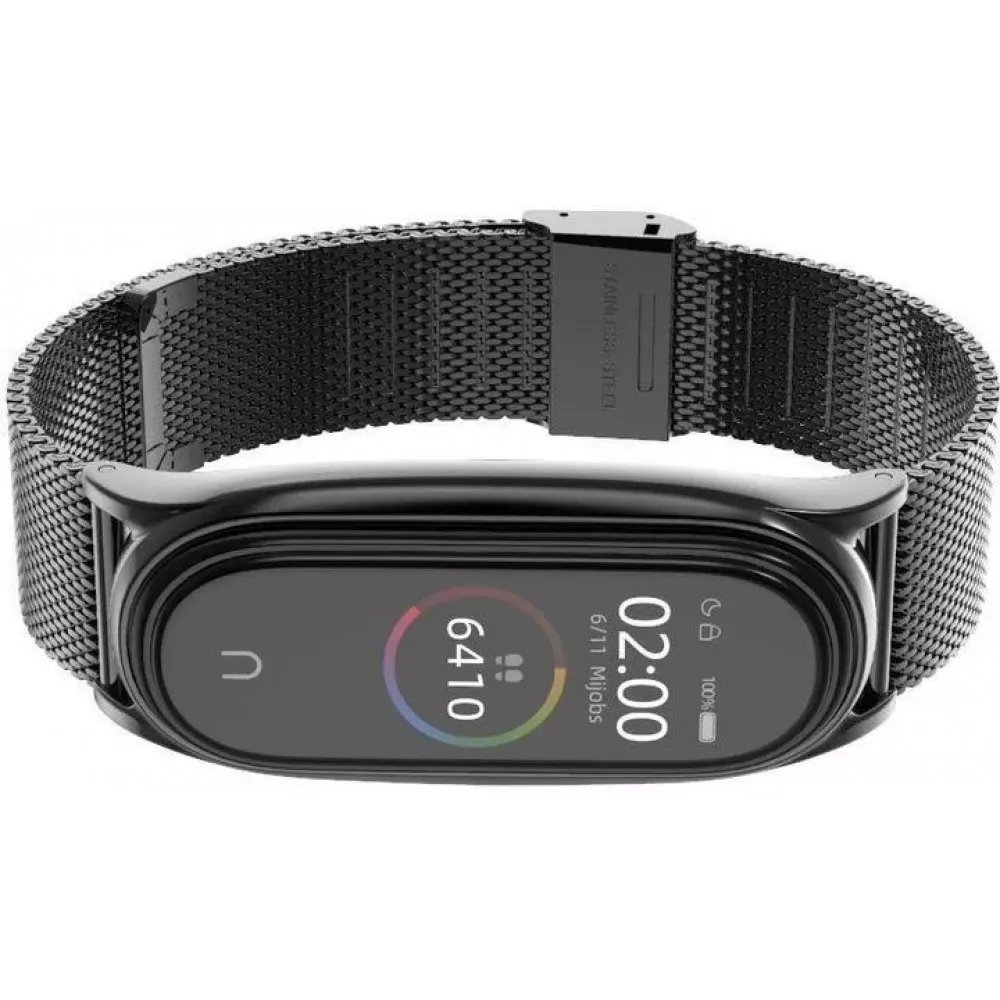 Ремінець Milanese Loop Xiaomi Mi Band 7 — Black - фото 7