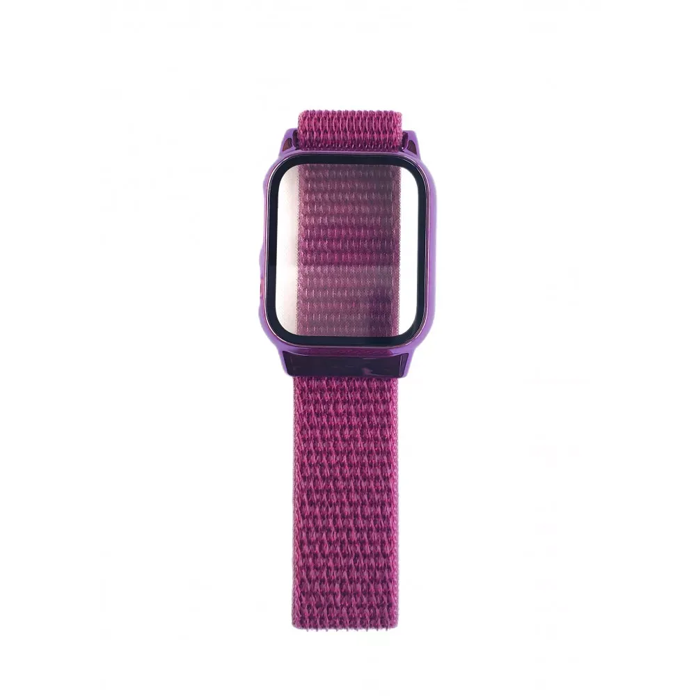 Ремінець Nylon with protective case Apple Watch 42 mm 44 mm 45 mm 49 mm — Purple — Различные Apple Watch Series 3 42 mm, Apple Watch Series 4 44 mm, Apple Watch Series 7 45 mm, Apple Watch Series 8 49 mm