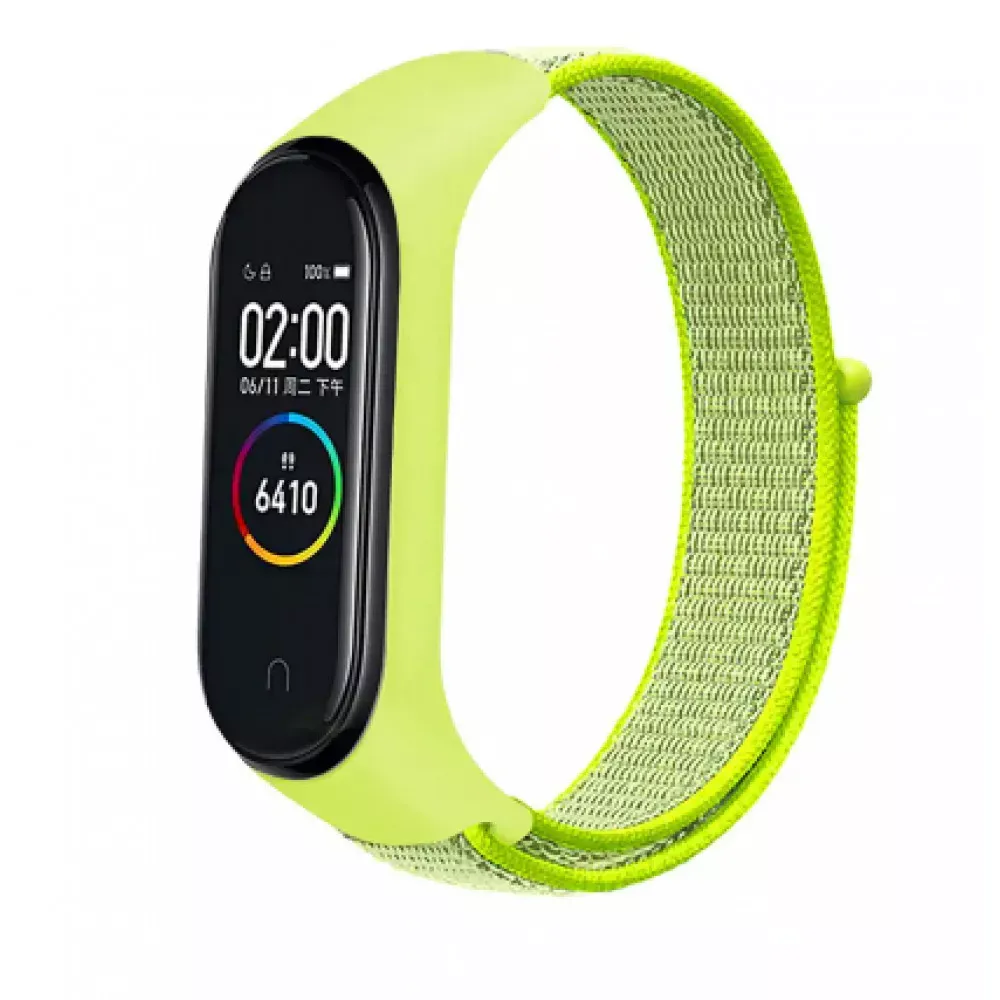 Ремінець Nylon Xiaomi Mi Band 5 6 7 — Neon Yellow — Различные Xiaomi Mi Band 5, Xiaomi Mi Band 6, Xiaomi Mi Band 7