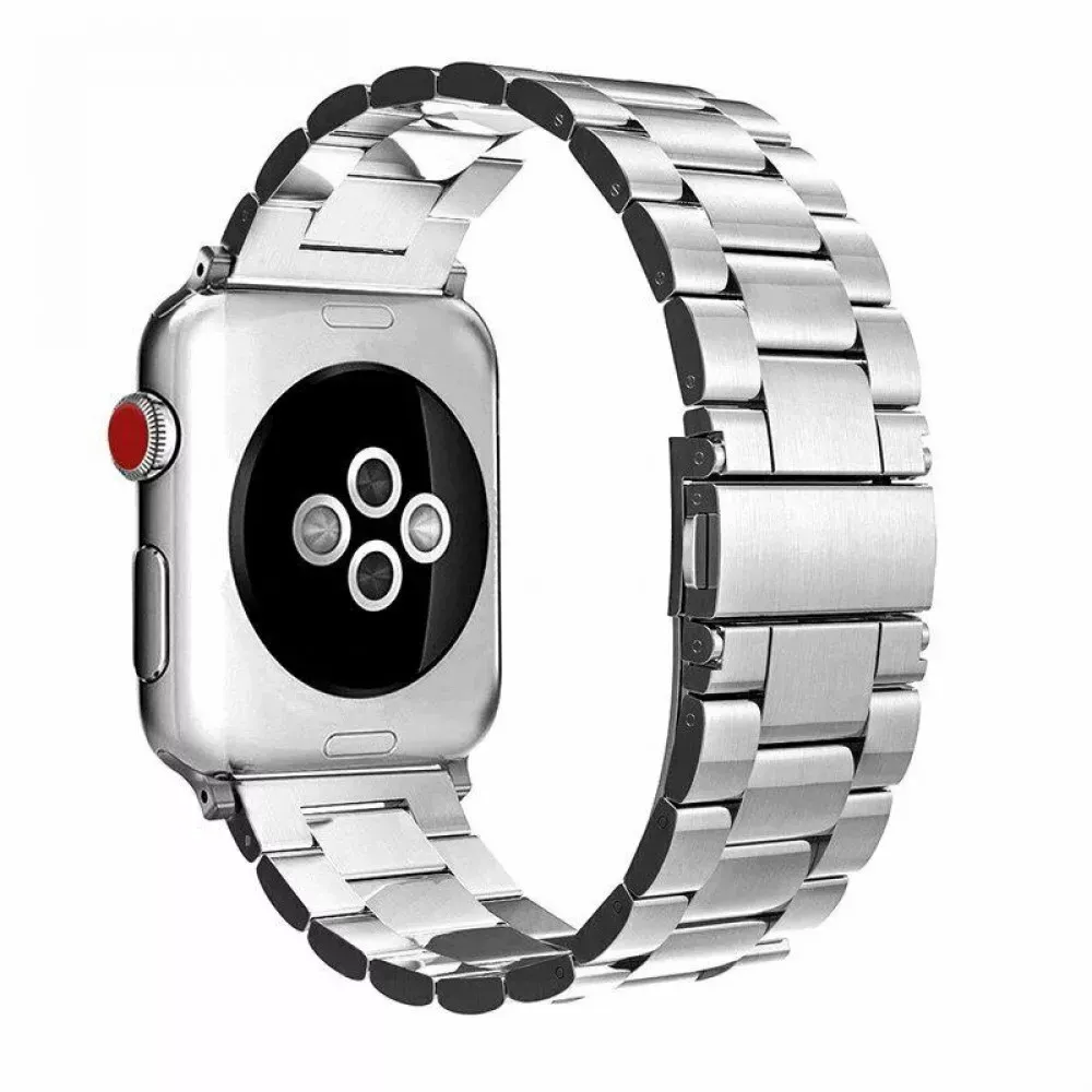 Ремінець Rolex 3 Bead — Apple Watch 42 | 44 | 45 | 49 mm Silver — фото 3