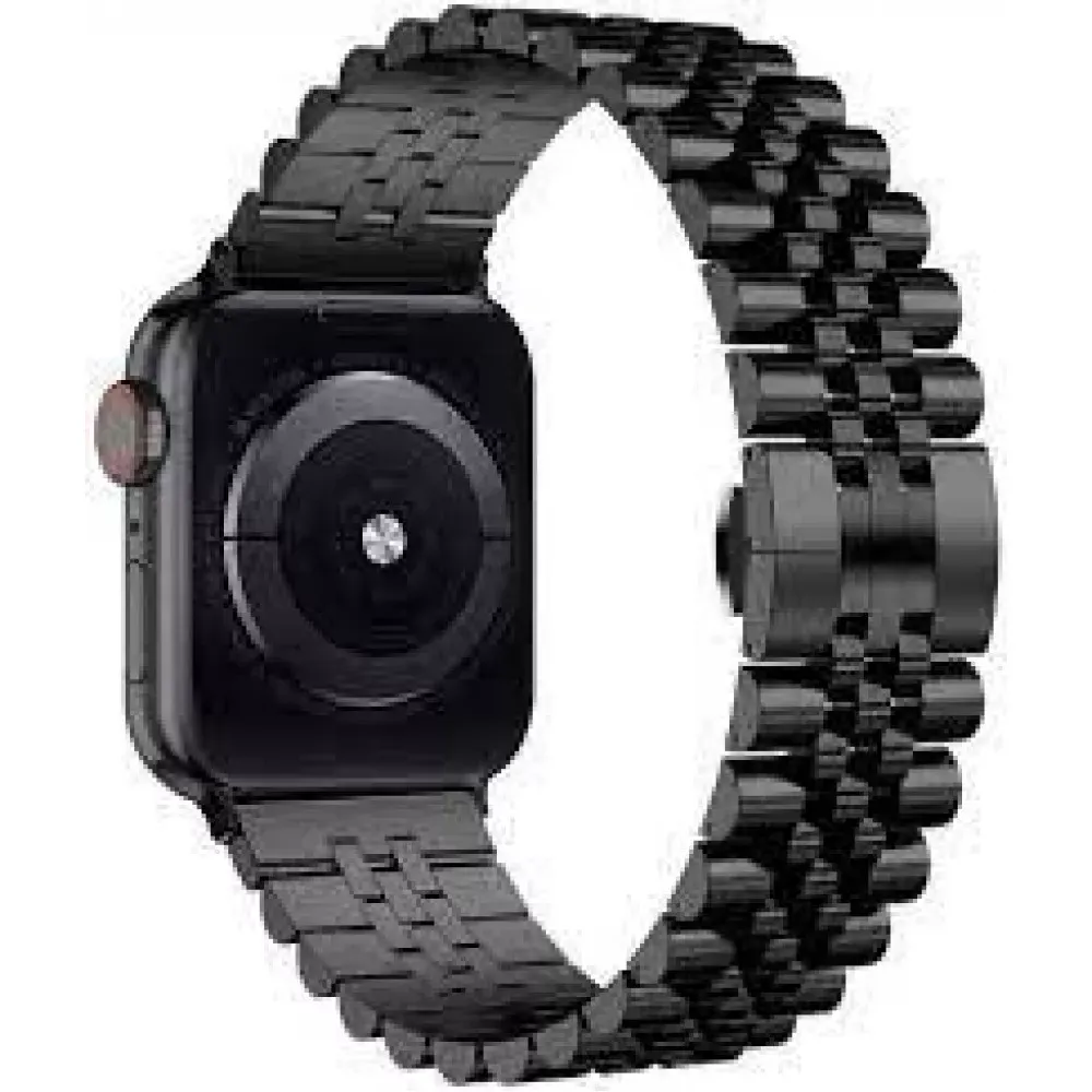 Ремінець Rolex 5 Bead Apple Watch 42 mm 44 mm 45 mm 49 mm Black — фото 3
