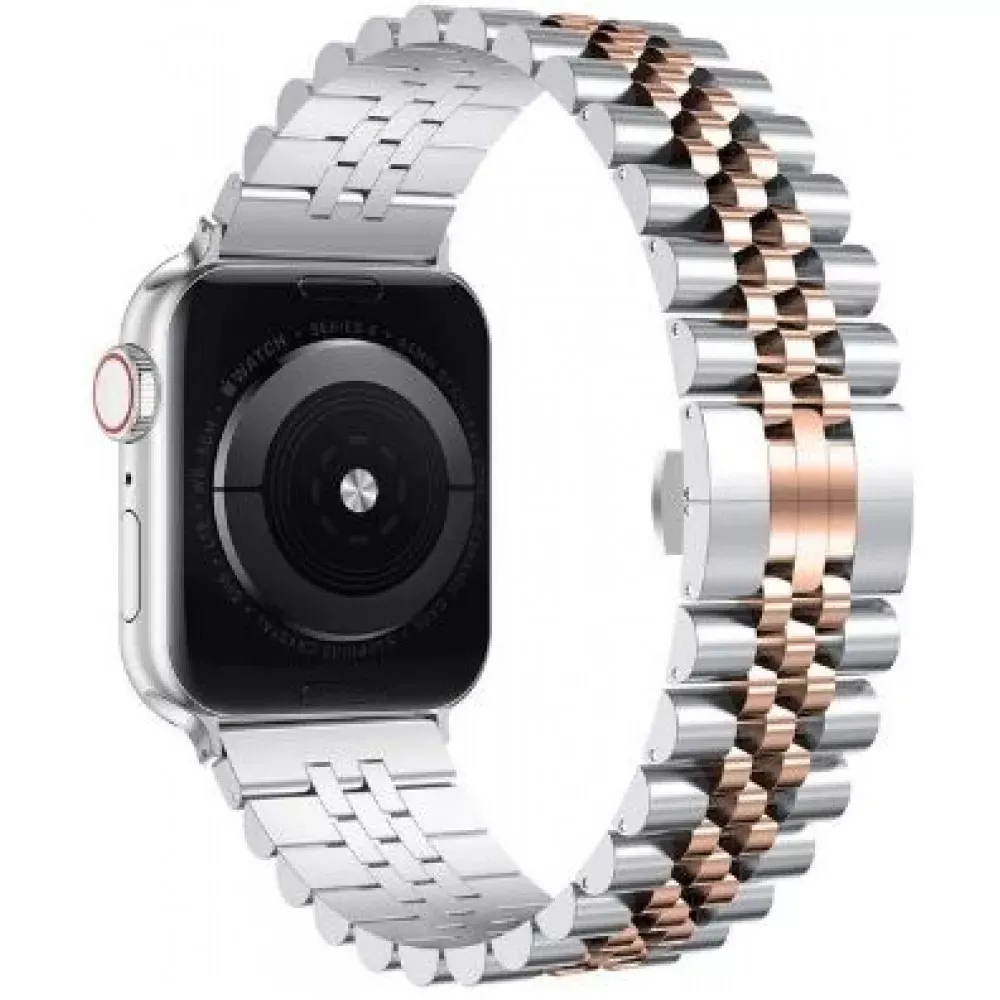 Ремінець Rolex 5 Bead Apple Watch 42 mm 44 mm 45 mm 49 mm Rose Gold — фото 3