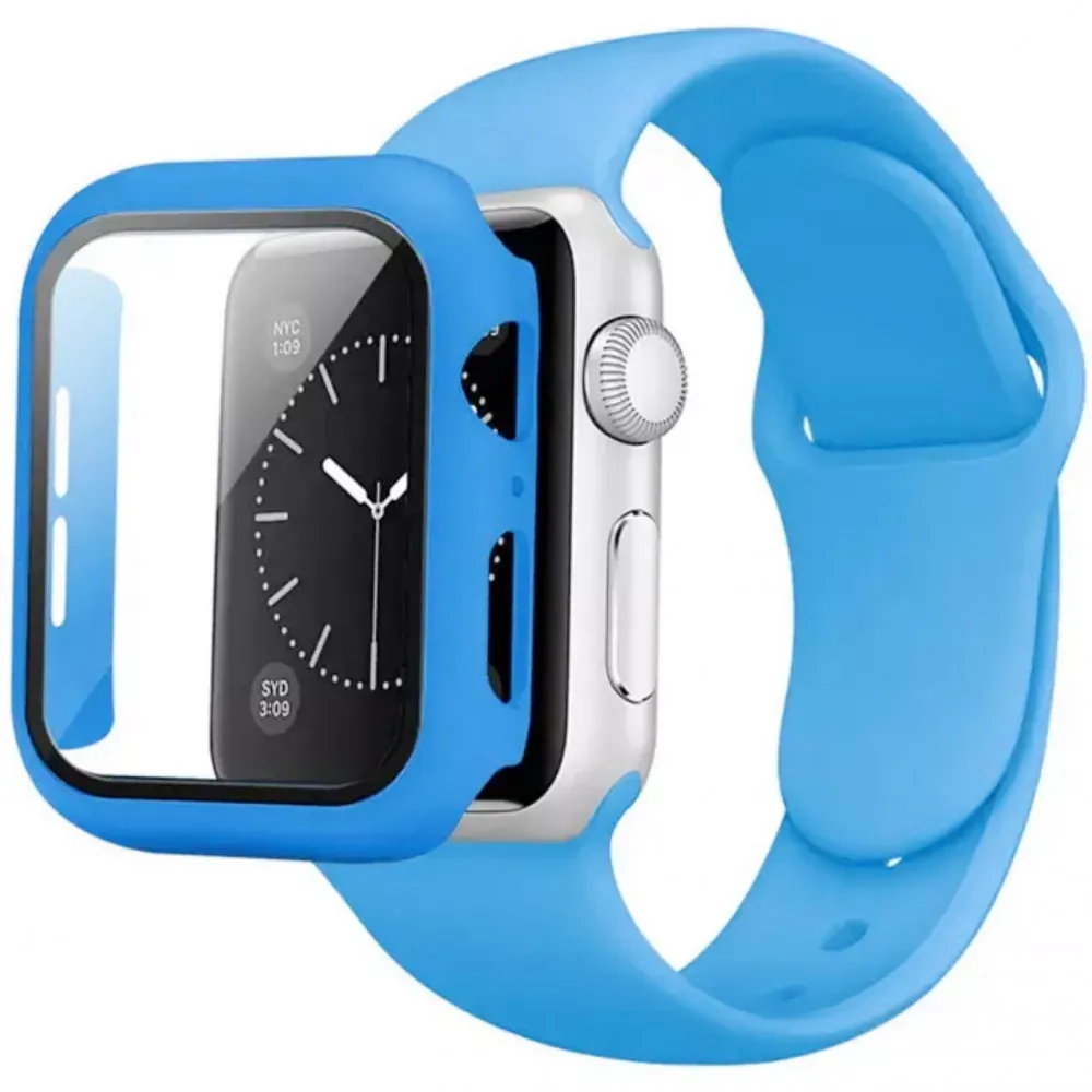 Ремінець Silicon & Glass Apple Watch 38 mm 40mm — Blue