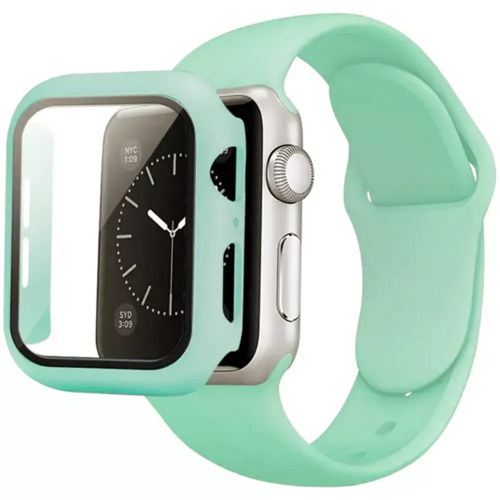 Ремінець Silicon & Glass Apple Watch 41 mm — Mint — Различные Apple Watch Series 7 41 mm, Apple Watch Series 3 38 mm, Apple Watch Series 4 40 mm