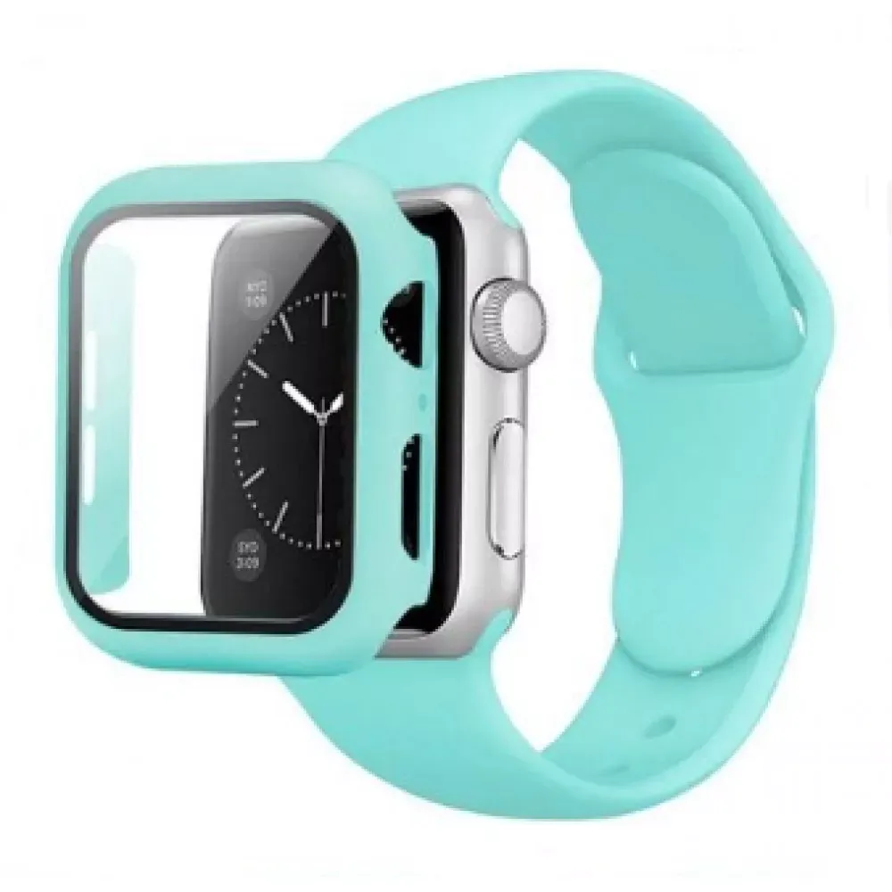 Ремінець Silicon & Glass Apple Watch 41 mm — Mint green — Различные Apple Watch Series 7 41 mm, Apple Watch Series 3 38 mm, Apple Watch Series 4 40 mm