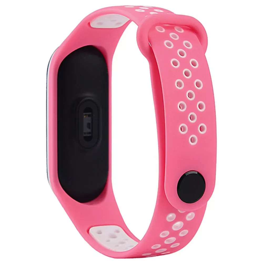 Ремінець Silicone Sport Nike Xiaomi Mi Band 5 6 — Pink & White — Различные Xiaomi Mi Band 5, Xiaomi Mi Band 6