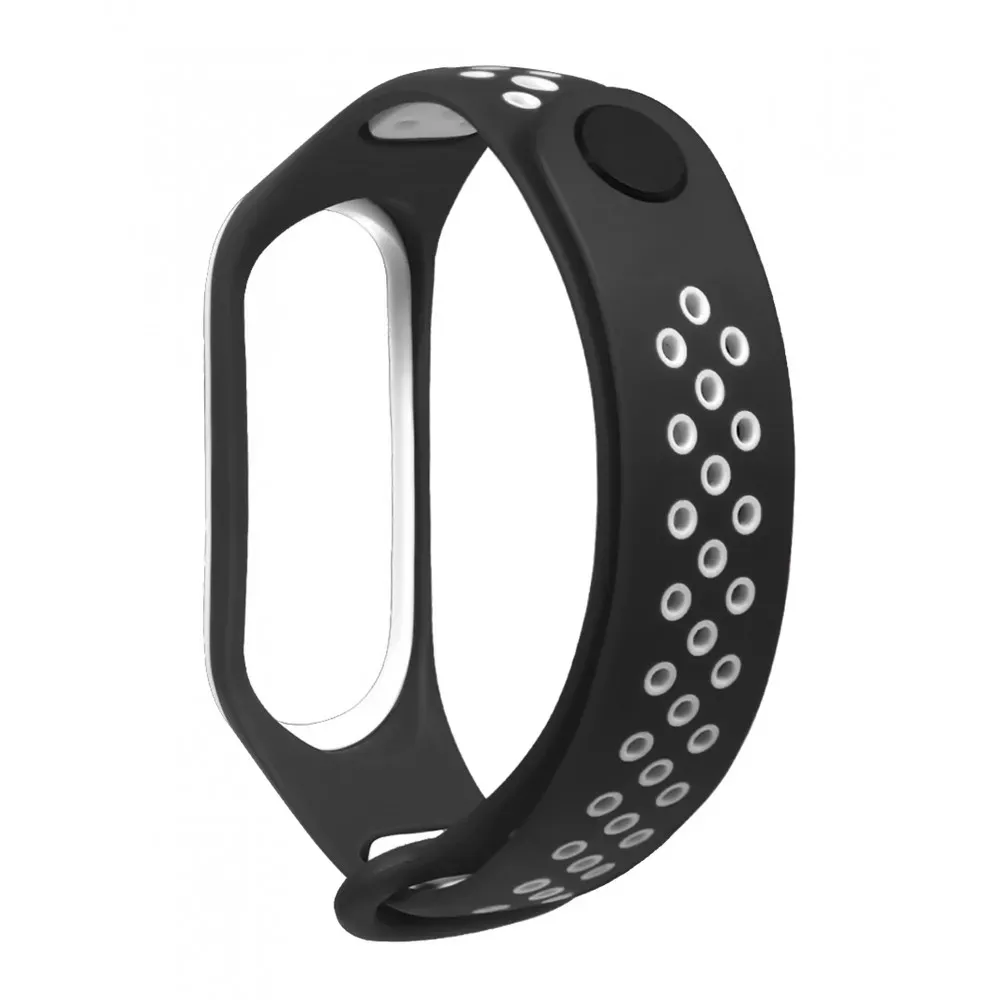 Ремінець Sport Nike Xiaomi Mi Band 3 ; 4 — Black & White — Различные Xiaomi Mi Band 3, Xiaomi Mi Band 4