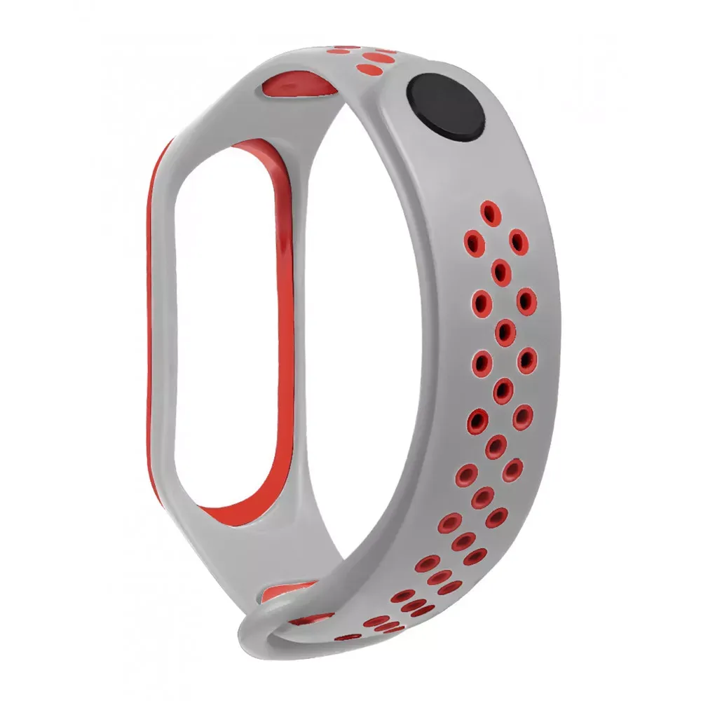 Ремінець Sport Nike Xiaomi Mi Band 3 ; 4 — Gray & Red — Различные Xiaomi Mi Band 3, Xiaomi Mi Band 4