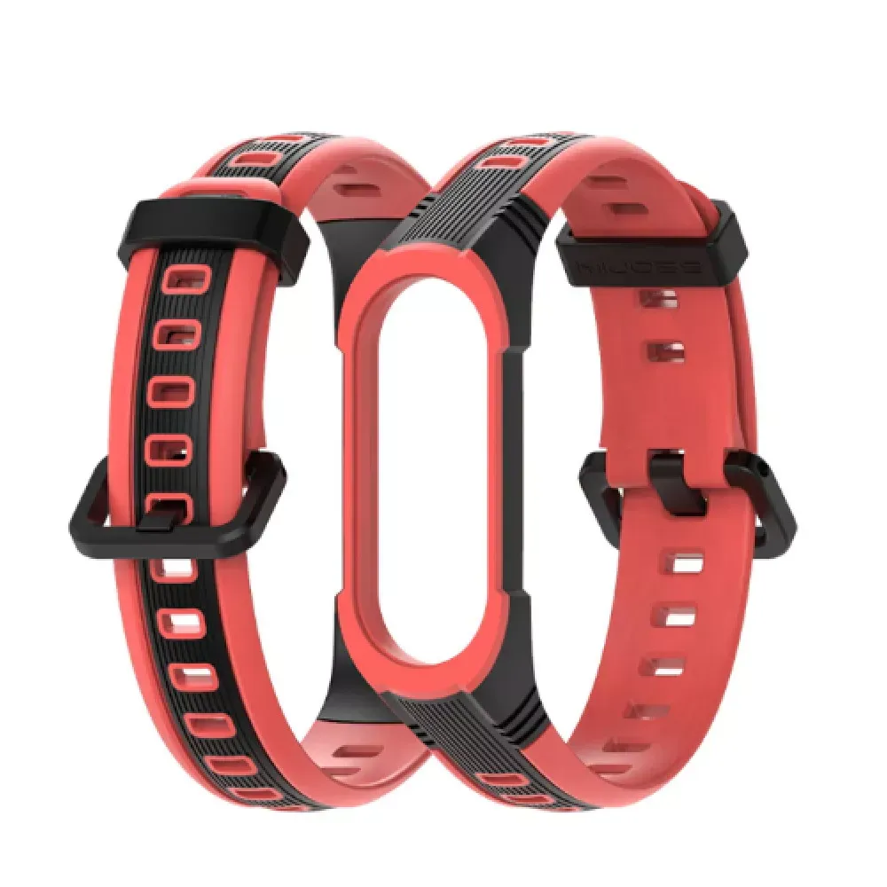 Ремінець Thin Armor Xiaomi Mi Band 5 6 — Black&Red — Различные Xiaomi Mi Band 5, Xiaomi Mi Band 6