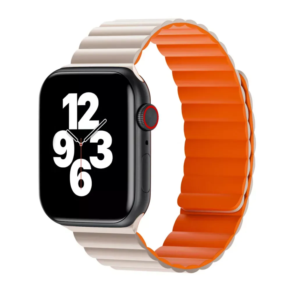 Ремінець Wiwu Wi-WB001 Apple Watch 42 44 45 49 mm__ — Starlight & Orange — Wiwu Apple Watch Series 3 42 mm, Apple Watch Series 4 44 mm, Apple Watch Series 7 45 mm, Apple Watch Series 8 49 mm