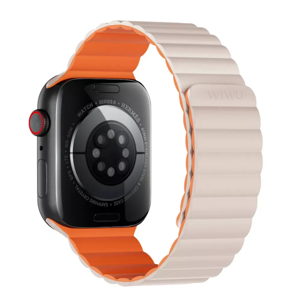 Ремінець Wiwu Wi-WB001 Apple Watch 42 44 45 49 mm__ — Starlight & Orange - фото 4