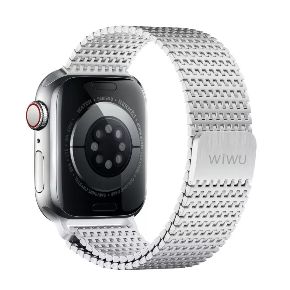 Ремінець Wiwu Wi-WB002  Apple Watch 42 44 45 49 mm__ — Silver — Wiwu Apple Watch Series 3 42 mm, Apple Watch Series 4 44 mm, Apple Watch Series 7 45 mm, Apple Watch Series 8 49 mm