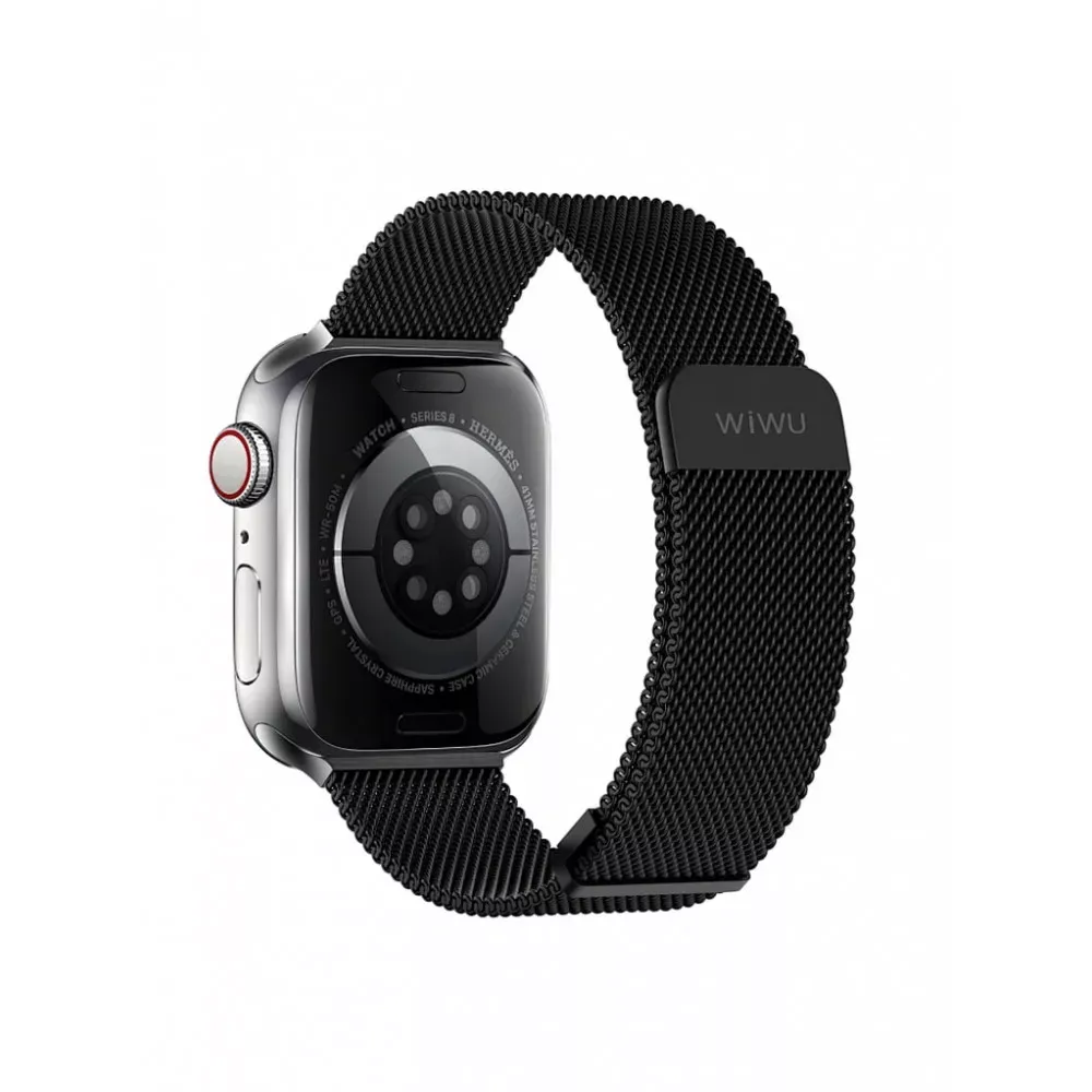 Ремінець Wiwu Wi-WB005  Apple Watch 42 44 45 49 mm__ — Black — Wiwu Apple Watch Series 3 42 mm, Apple Watch Series 4 44 mm, Apple Watch Series 7 45 mm, Apple Watch Series 8 49 mm