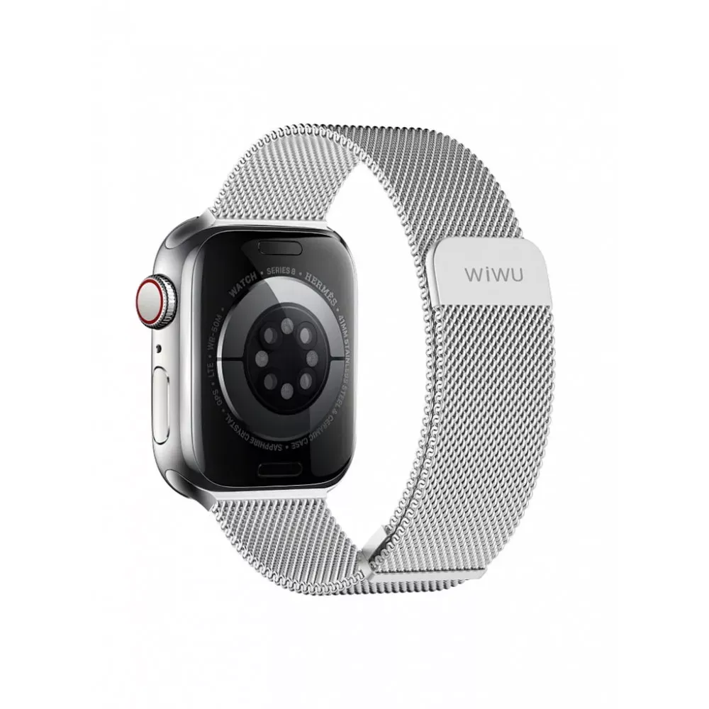 Ремінець Wiwu Wi-WB005  Apple Watch 42 44 45 49 mm__ — Silver — Wiwu Apple Watch Series 3 42 mm, Apple Watch Series 4 44 mm, Apple Watch Series 7 45 mm, Apple Watch Series 8 49 mm
