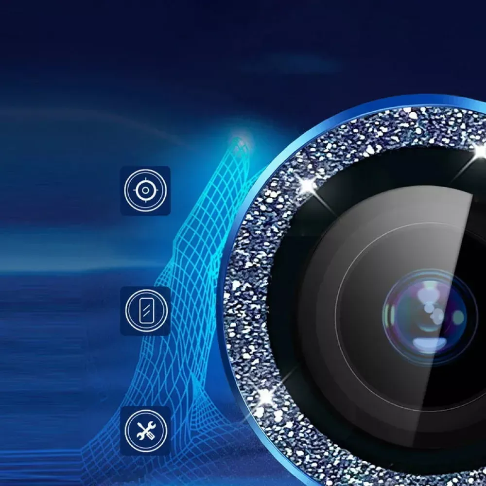 Camera Glass Diamond Crumb iPhone 15 Pro/15 Pro max — Black - фото 4