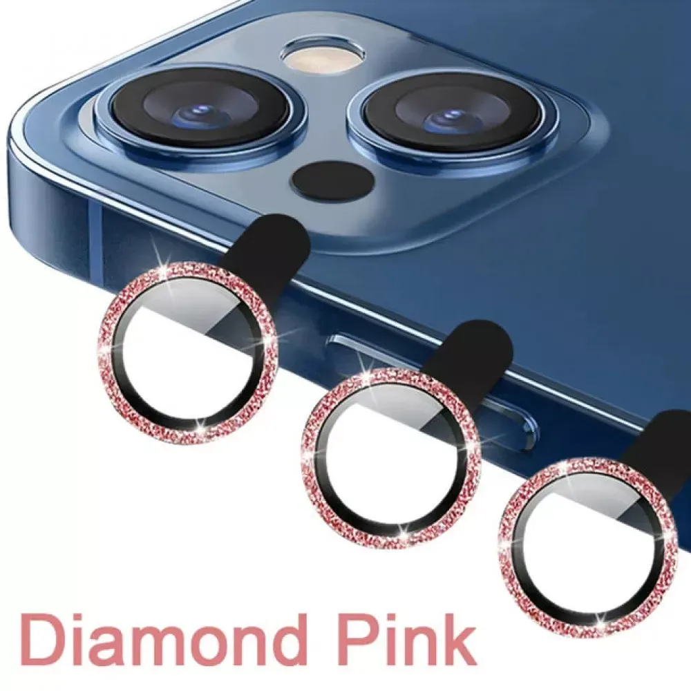 Захисне скло Camera Glass Diamond Crumb iPhone 13 Pro/13 Pro Max — Pink — Различные Apple iPhone 13 Pro 6.1", Apple iPhone 13 Pro Max 6.7"