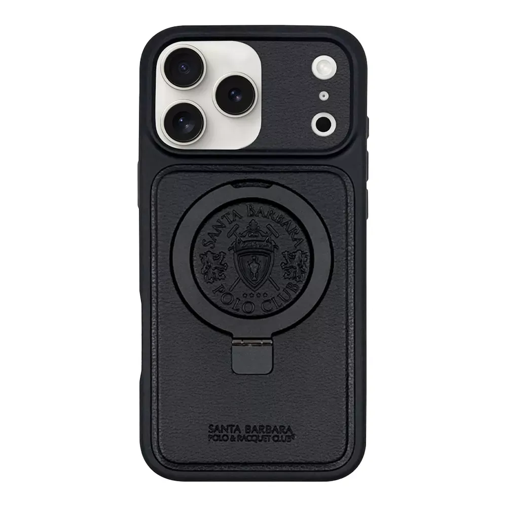 Polo Primo Leather Case iPhone 17 Pro Max — Black — Polo Apple iPhone 17 Pro Max