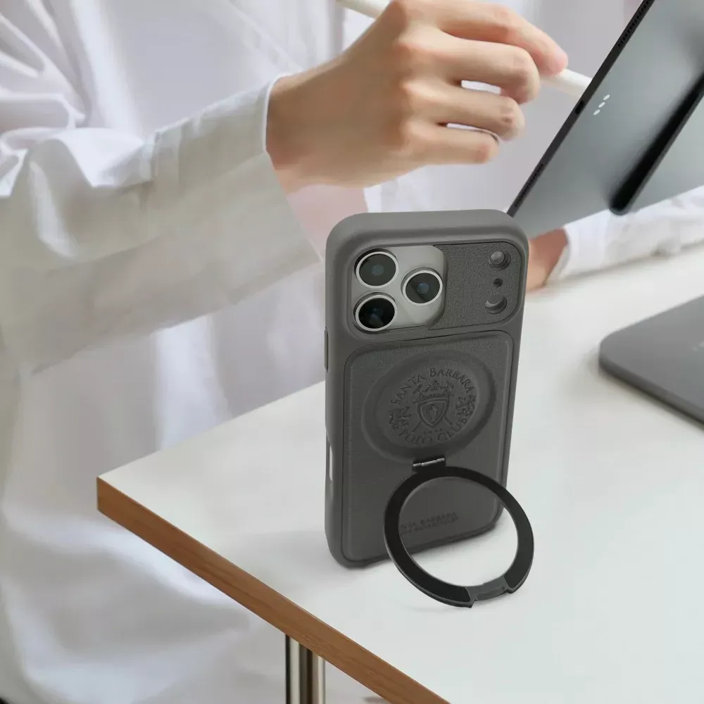 Polo Primo Leather Case iPhone 17 Pro Max — Titanium Grey - фото 5