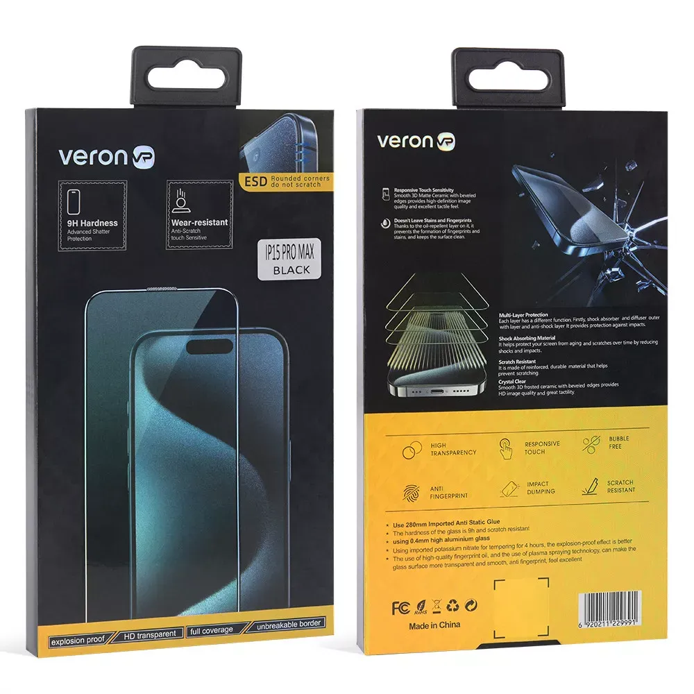 Захисне скло Veron ESD Big ARC edge  — iPhone 13 Pro Max 6.7" Black - фото 3