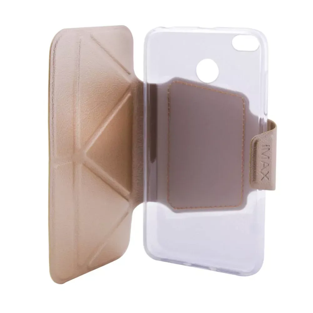 Leather Book Case Xiaomi Redmi Note 5A iMax b — Gold — iMax Xiaomi Redmi Note 5A