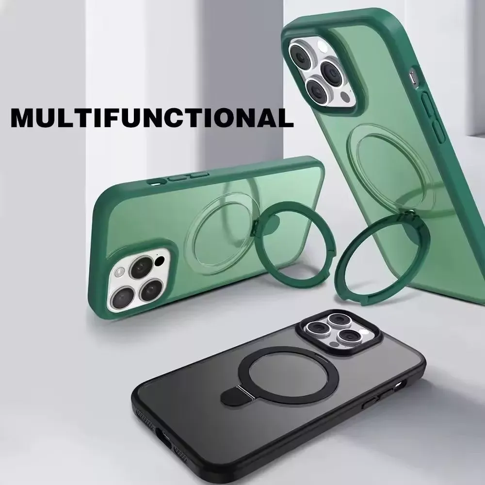 Matte Guard Ring Case With MagSafe iPhone 15 Pro — Black - фото 4