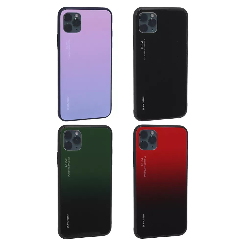 Gradient Glass Case iPhone 11 Pro Max — Green - фото 3