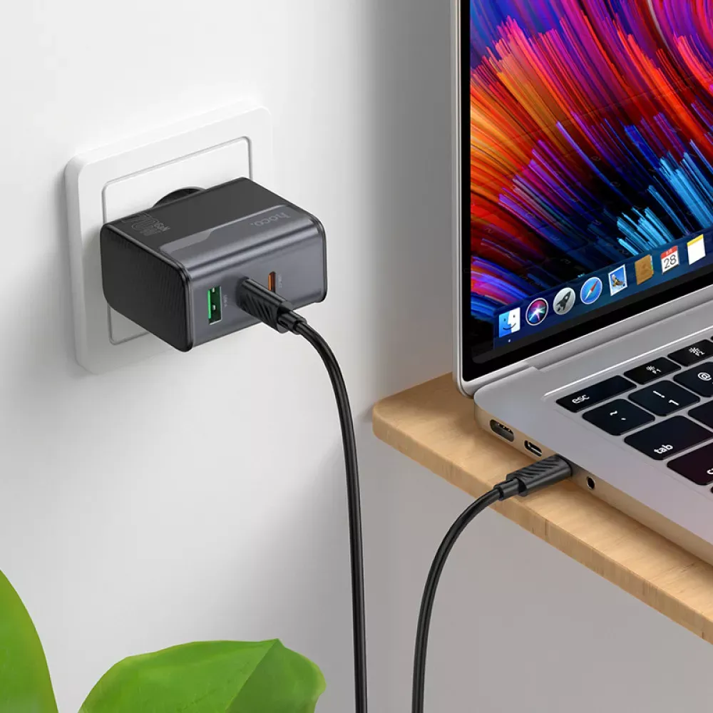 Home Charger 70W 2PD QC 3.0 Hoco CS75A — Black - фото 7