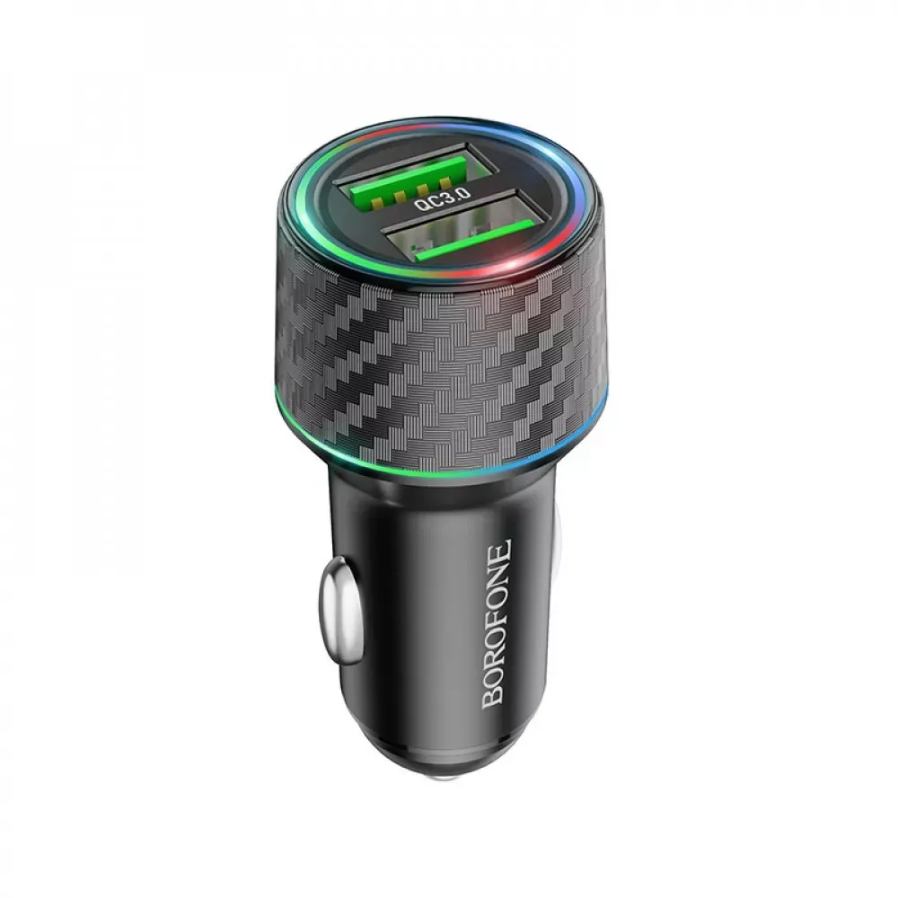 Car Charger 36W 2 QC3.0 Borofone BZ21A — Black — Borofone