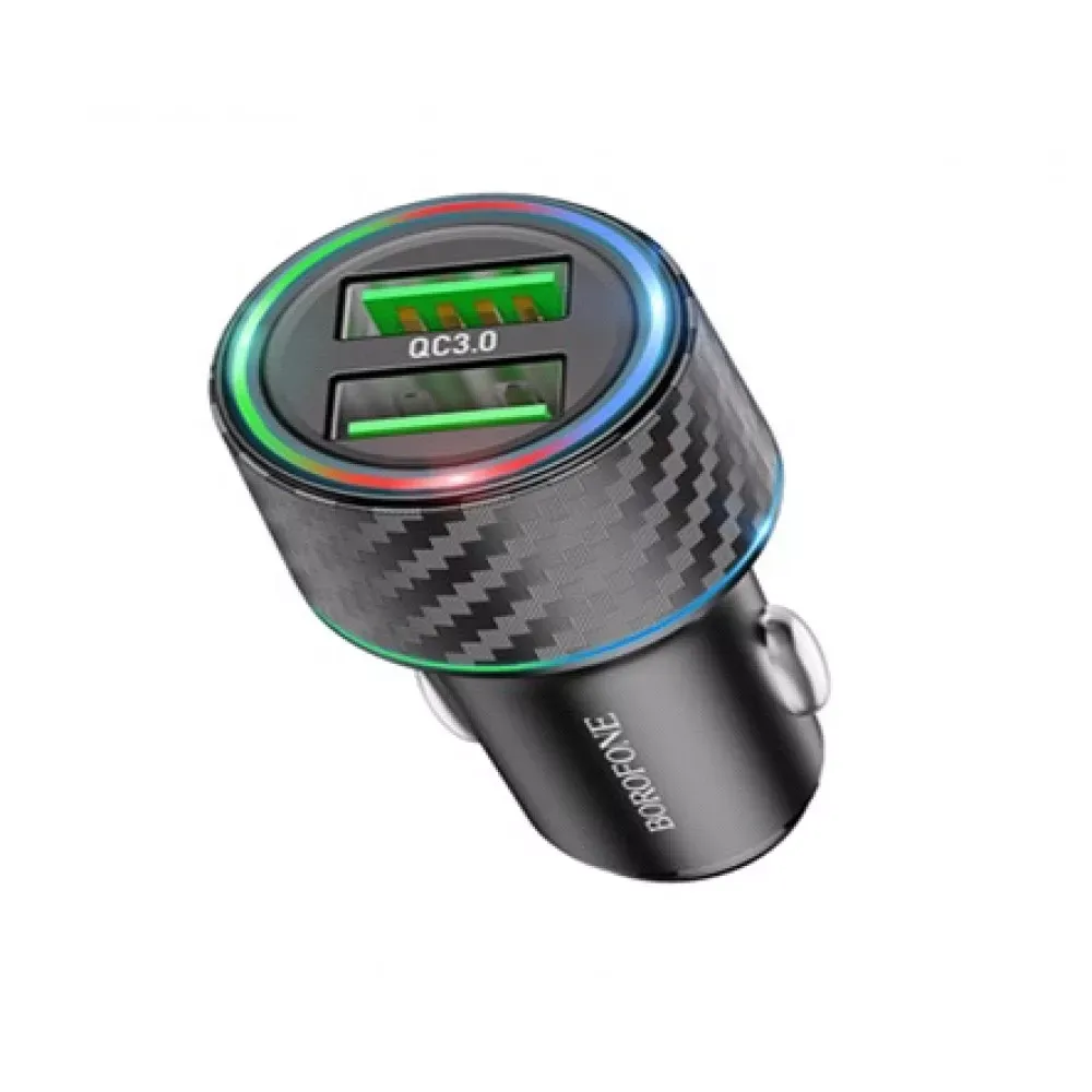 Car Charger 36W 2 QC3.0 Borofone BZ21A — Black - фото 4