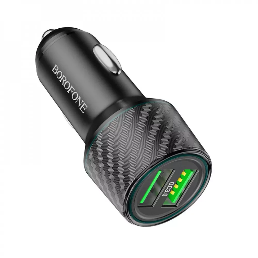 Car Charger 36W 2 QC3.0 Borofone BZ21A — Black - фото 5