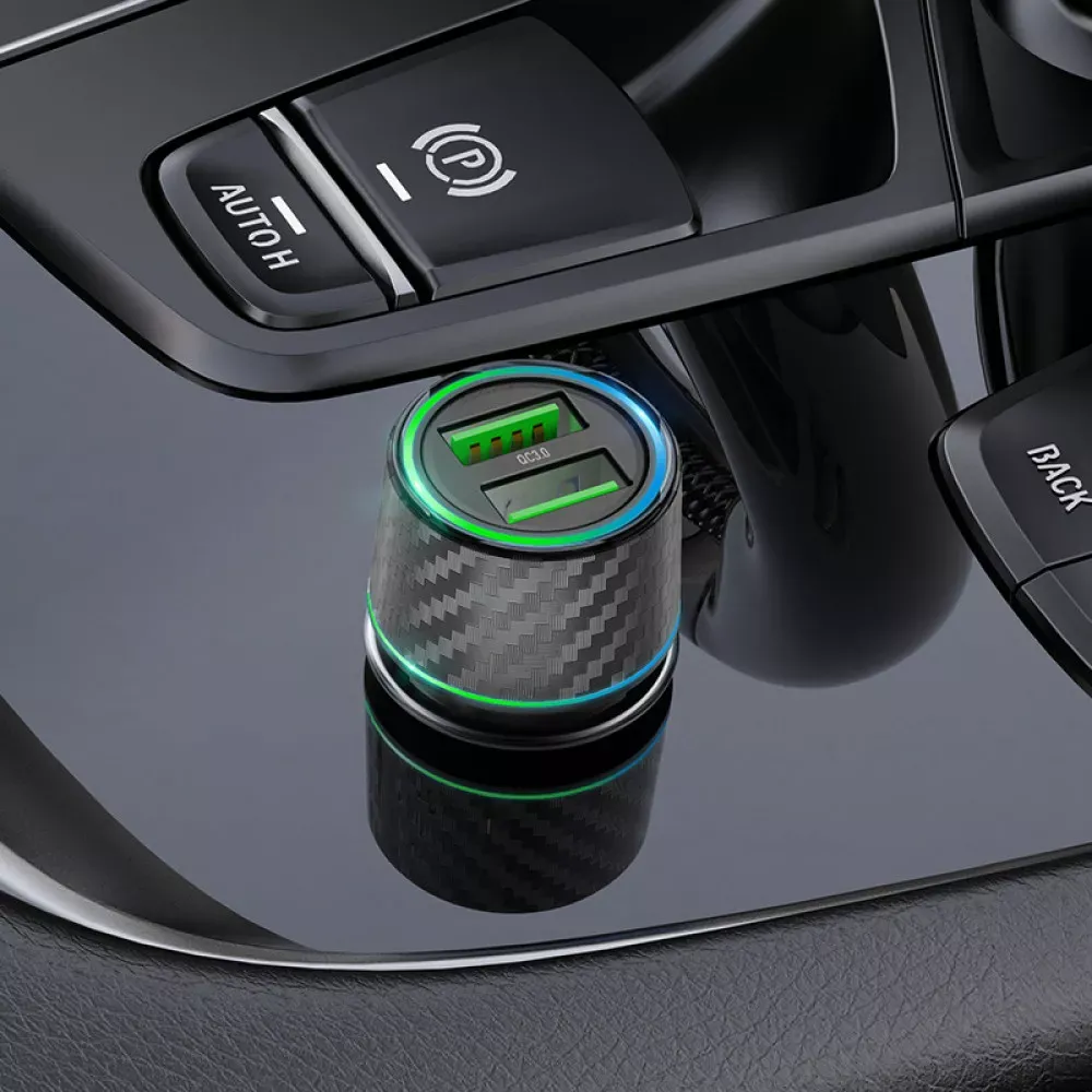 Car Charger 36W 2 QC3.0 Borofone BZ21A — Black - фото 7