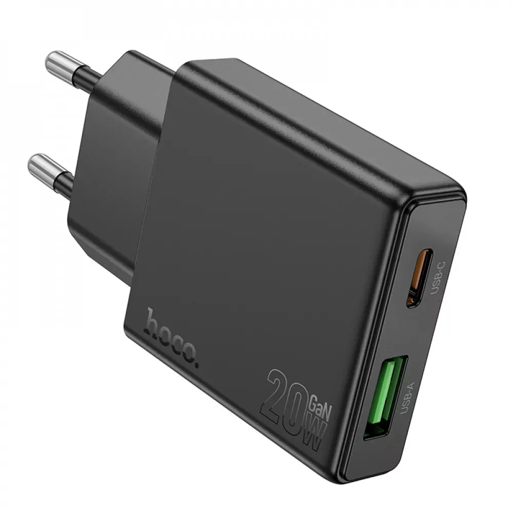 Home Charger 20W PD QC3.0 Hoco N38 — Black - фото 4