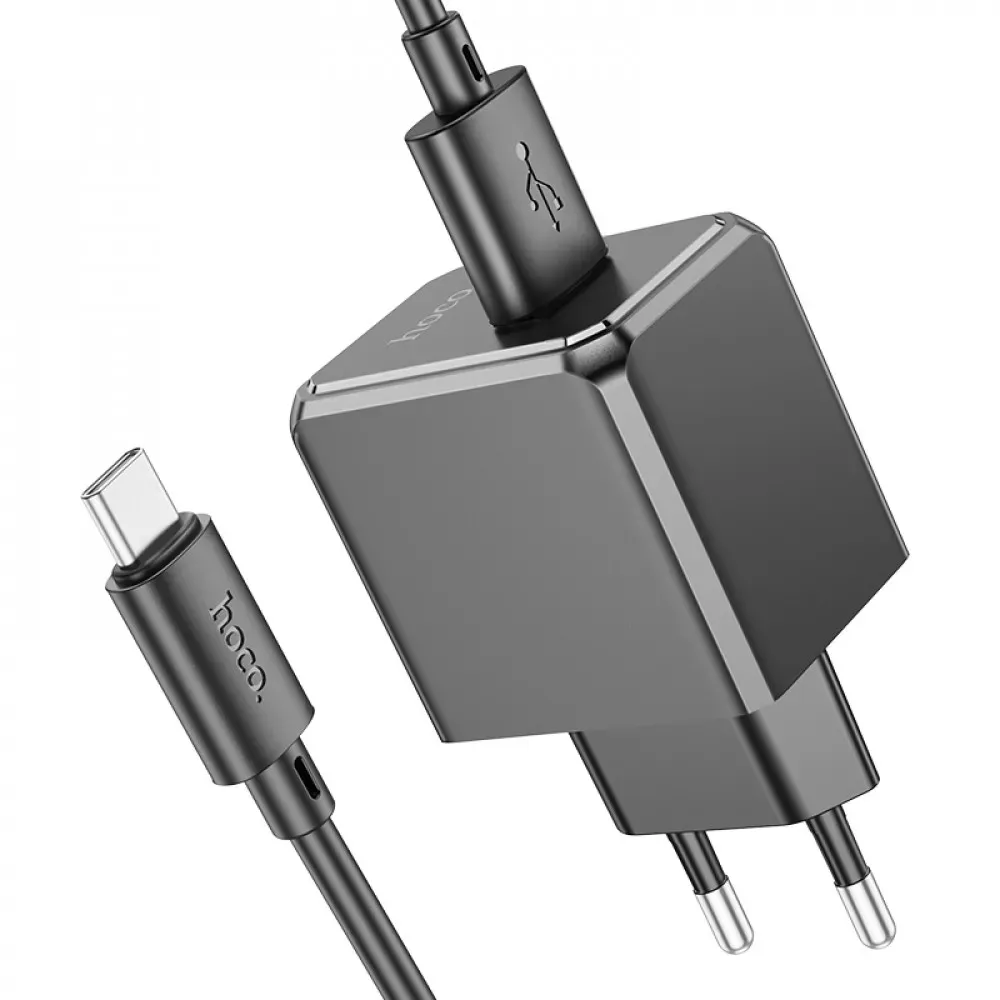 Home Charger | 2.1A | 1U | USB C Cable (1m) — Hoco CS11A — Black - фото 4
