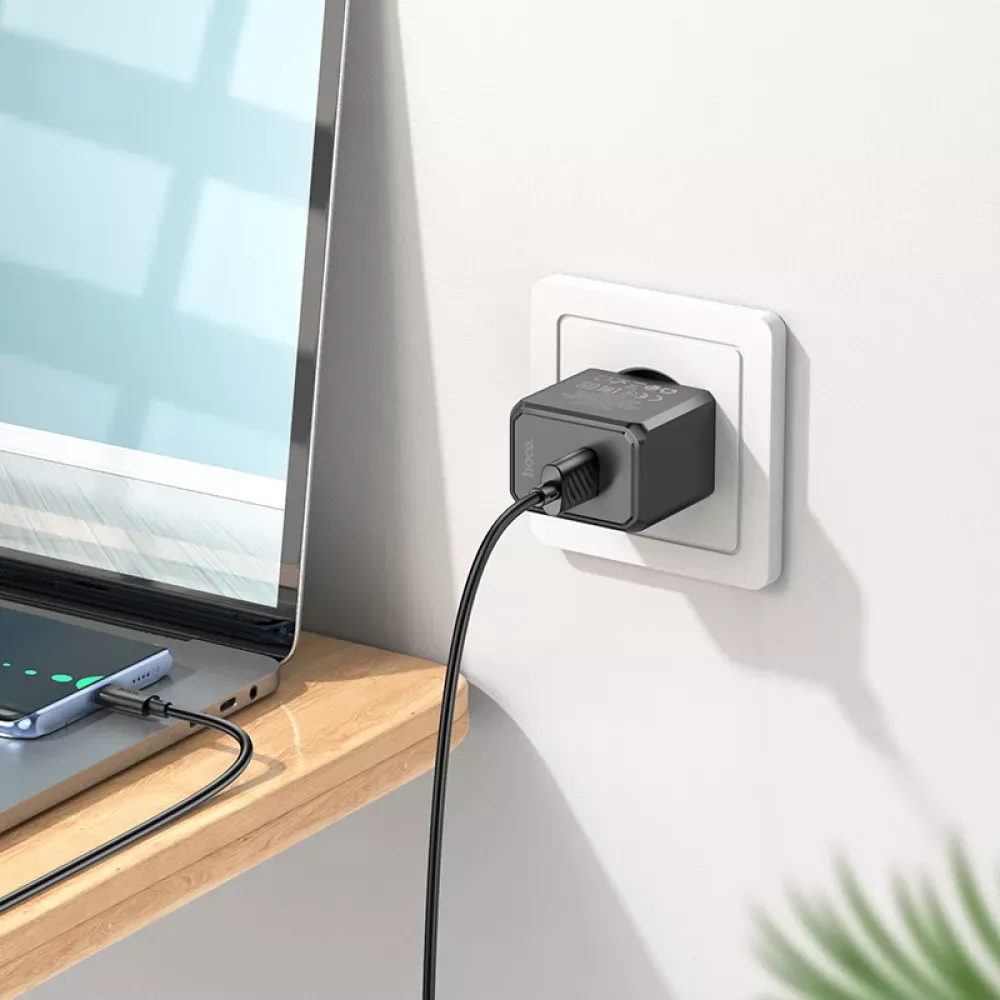 Home Charger | 2.1A | 1U | USB C Cable (1m) — Hoco CS11A — Black - фото 6
