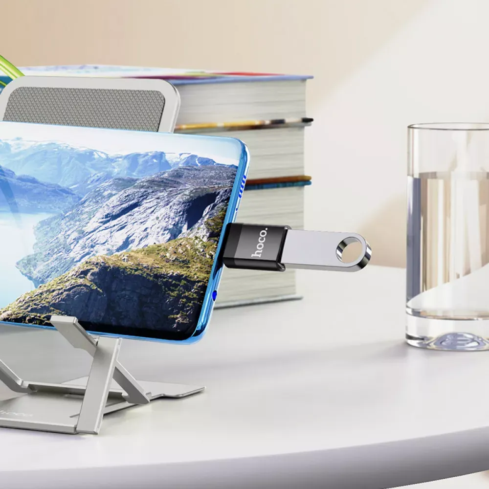 Adapter OTG USB C To USB — Hoco UA17  016 — Black - фото 6