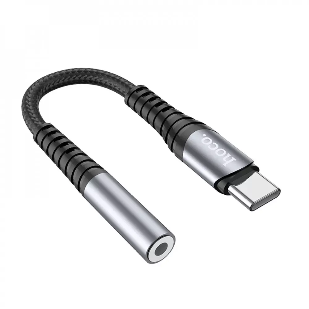 Adapter USB C To 3.5mm Hoco LS33 — Metal Gray - фото 4