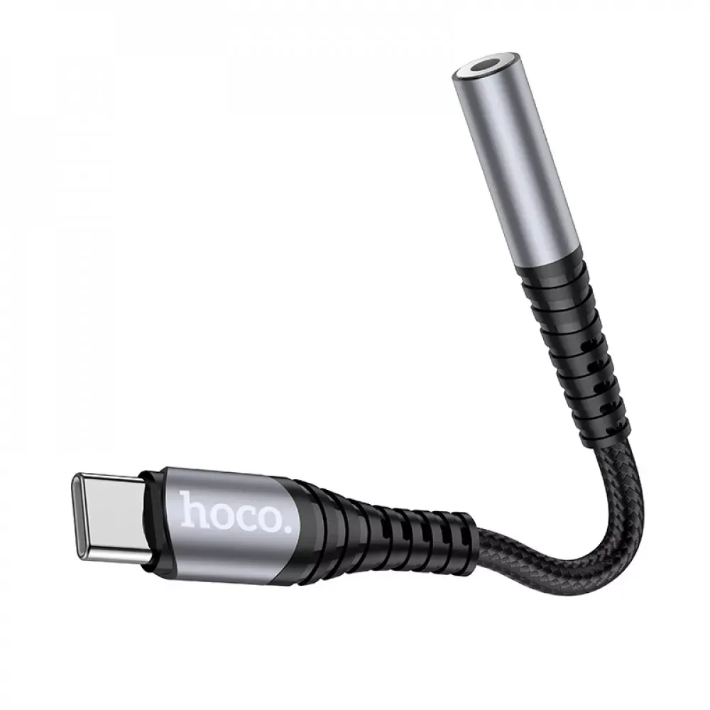 Adapter USB C To 3.5mm Hoco LS33 — Metal Gray - фото 5