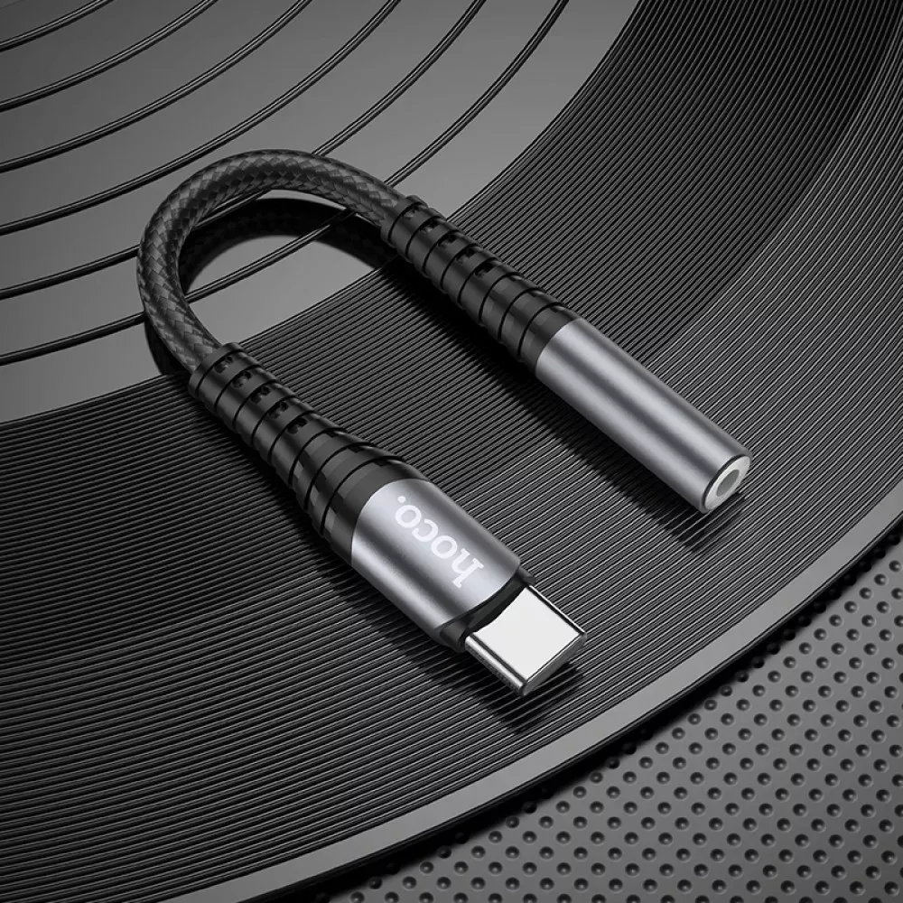 Adapter USB C To 3.5mm Hoco LS33 — Metal Gray - фото 6