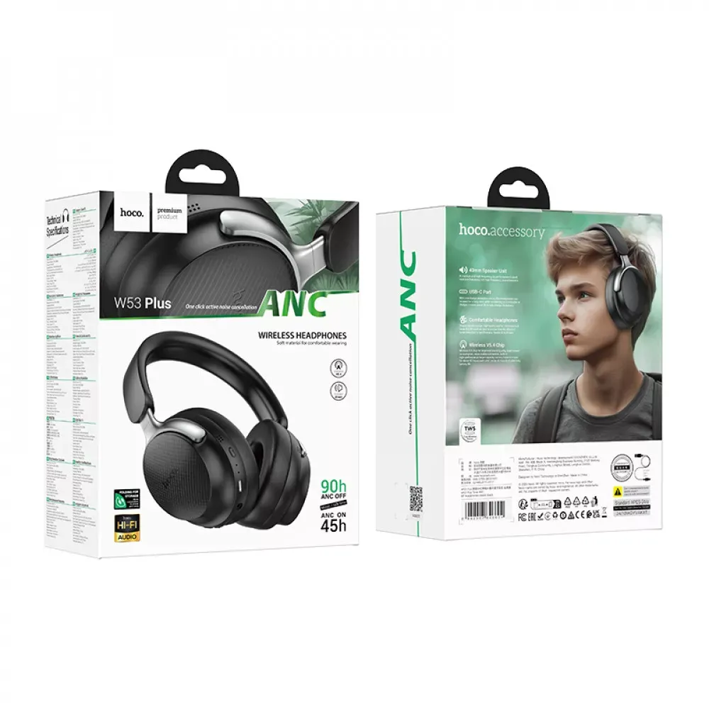 Bluetooth Headphones — Hoco W53 Plus — Black - фото 3