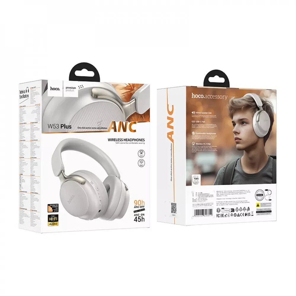 Bluetooth Headphones — Hoco W53 Plus — Gray - фото 3