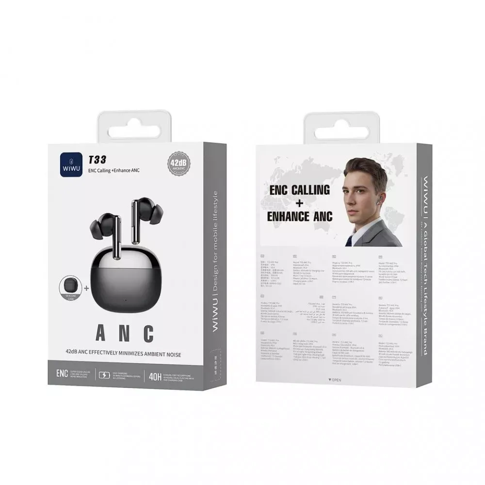 Bluetooth гарнітура TWS Wiwu T33 — Black - фото 3