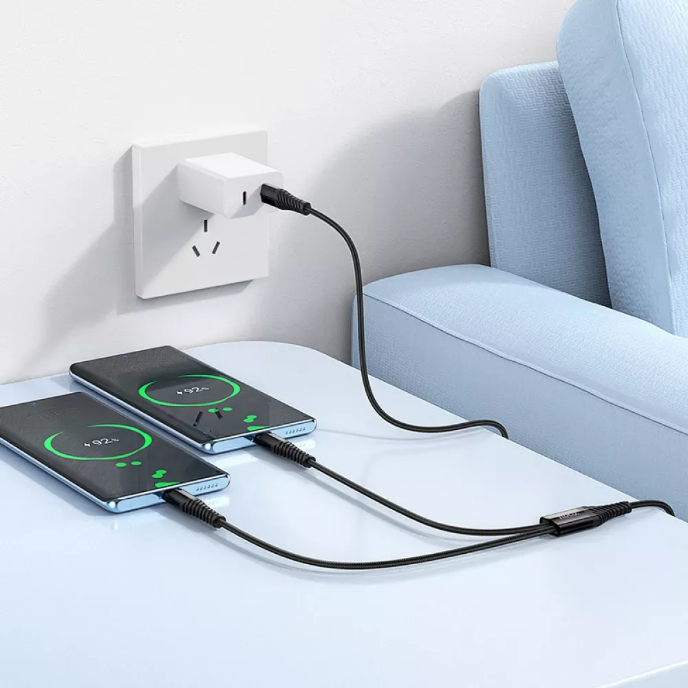 Cable 2 in 1 ( C , C ) 2.4A (1.2m) Hoco X123 - фото 4