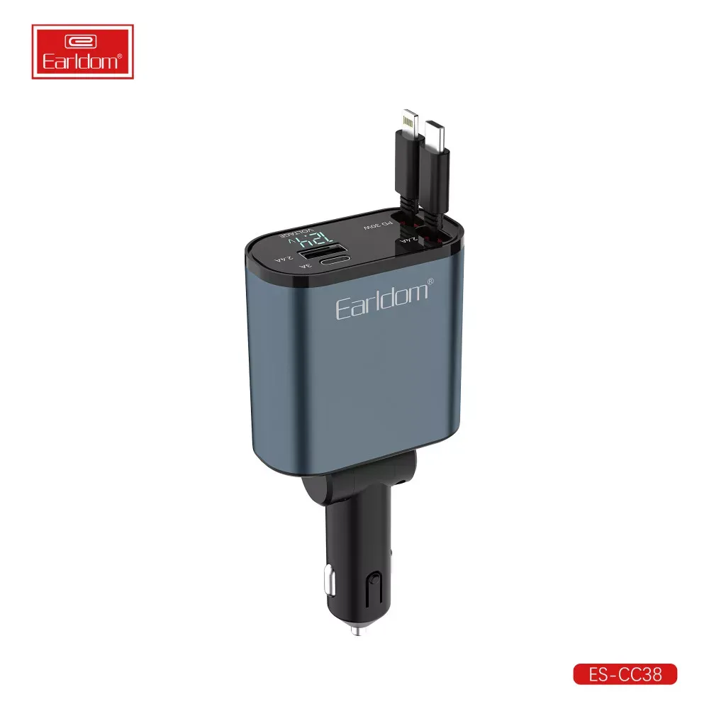Car Charger 2.4A 1U 1C Earldom ES-CC38