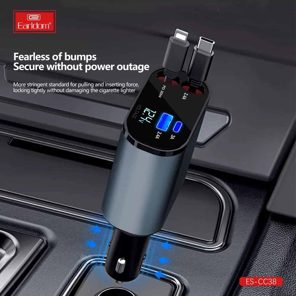Car Charger 2.4A 1U 1C Earldom ES-CC38 - фото 5