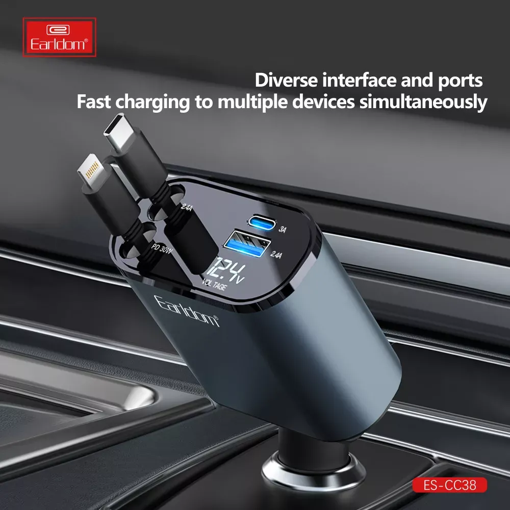Car Charger 2.4A 1U 1C Earldom ES-CC38 - фото 6