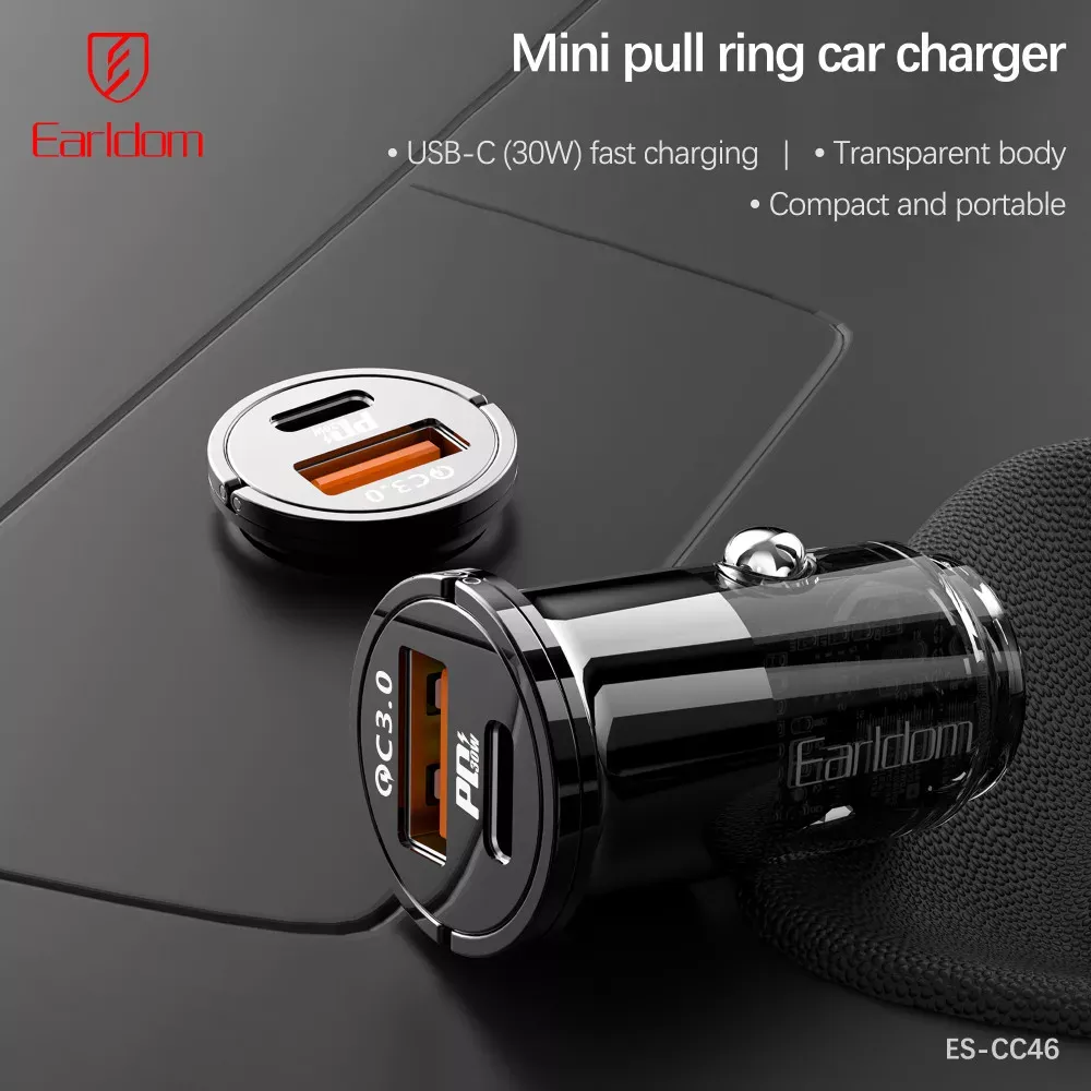 Car Charger 2.4A 1U 1C Earldom ES-CC46 - фото 4
