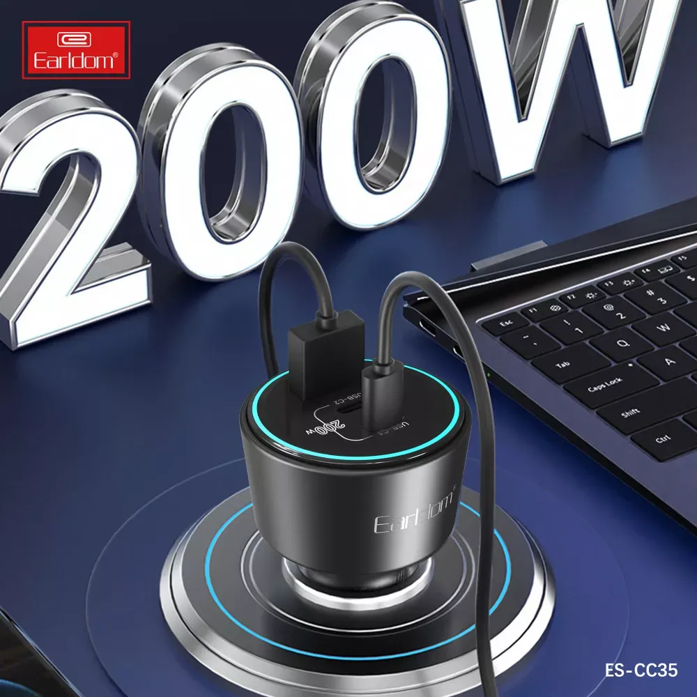 Car Charger 2.4A 1U 2C Earldom ES-CC35 - фото 7